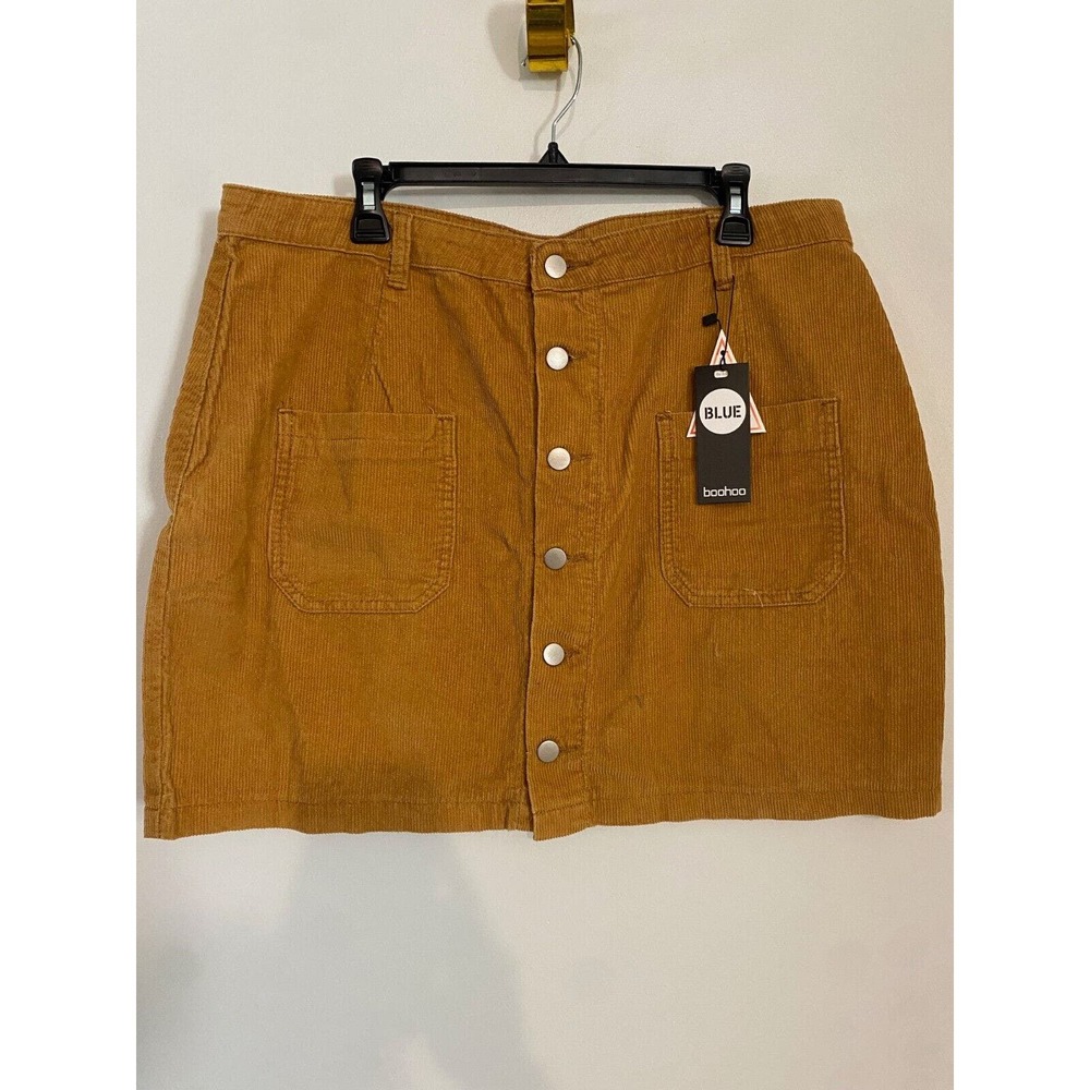 Boohoo Women's Mini Skirt A-Line Corduroy Size 14 Large